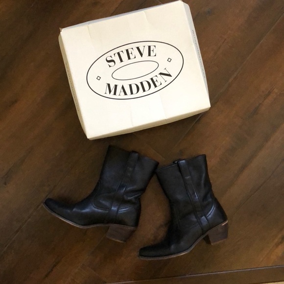 steve madden black cowboy boots